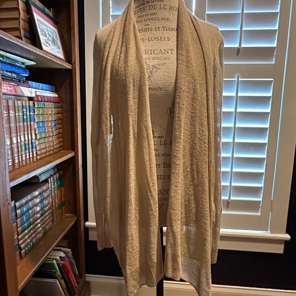 Elegant Cream Open-Front Cardigan